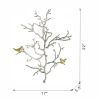 17x5.5x22" Metal Branch Wall Sculptures with Bird Accents, Set of 2
