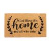 Welcome Doormats Natural Coco Coir Mats with Non Slip PVC Backing Indoor Outdoor Mats for Home & Office Mats for Door with God Bless This Home Print B
