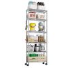 Heavy Duty Storage Shelves 72.83" H Wire Shelving Unit with Wheels 1020LBS NSF Metal Shelves for Storage Adjustable Garage Storage Rack Pantry Shelf C