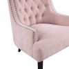 Modern Traditional Accent Chair Pink Chenille Upholstery Button-Tufted Solid Wood 1pc Living Room Furniture
