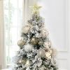 18CT 8cm/3.15in Gold Large Christmas Ornaments Set 2022 Clear Xmas Balls Decor Shatterproof Christmas Tree Decorations for Christmas Trees