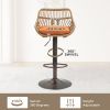 COOLMORE Modern Swivel Bar Stools Set of 2 Adjustable Counter Height Chairs with Footrest for Kitchen, Dining Room (Orange)