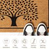 Welcome Doormats Natural Coco Coir Mats with Non Slip PVC Backing Indoor Outdoor Mats for Home & Office Floor Mats for Door Decor Tree Print with Bord