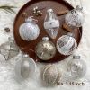 18CT 8cm/3.15in Gold Large Christmas Ornaments Set 2022 Clear Xmas Balls Decor Shatterproof Christmas Tree Decorations for Christmas Trees