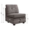 Vintage Modular Sectional Sofa, Convertible Multiple Combination Sofa Couch with Storage, Memory Foam